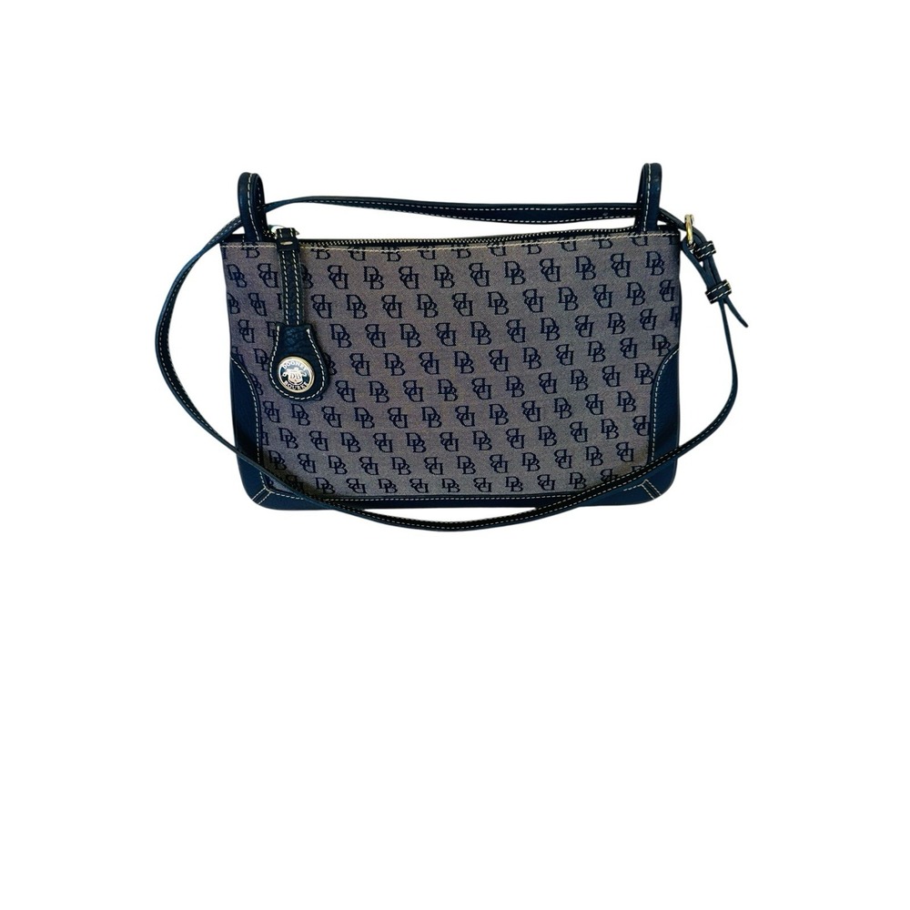 Dooney & Bourke Slim Zip Top Shoulder Bag Lightweight Vintage Dark Blue